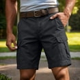 thumbnail image 2 of XIAONU Men's Khaki Cargo Shorts Regular Fit Knee Length Belted Waist Versatile Outdoor Shorts, 2 of 9