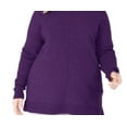 thumbnail image 3 of Karen Scott Womens Plus Cable Knit Mock Neck Pullover Sweater Purple 2X, 3 of 3