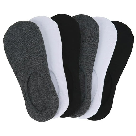 Sof Sole Comfort Footie Socks 6-Pack - Medium - Gray/White/Black