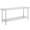 thumbnail image 1 of VEVOR Stainless Steel Work Prep Table Commercial Worktable Food Prep 24x72x34in, 1 of 9