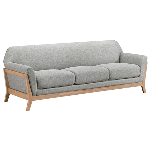 Coaster Vaughn Mid-Century Modern Upholstered Fabric Flared Arm Sofa in Gray