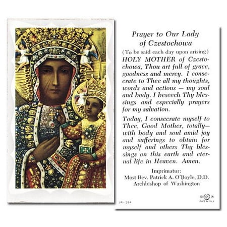 

Our Lady of Czestochowa Catholic Prayer Holy Card with Prayer on Back Pack of 100