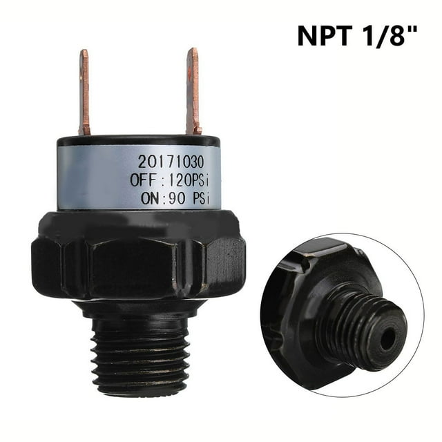 1 Pce Compresseur d'Air Interrupteur de Pression Support de Réservoir 1/8 Pouce NPT 12V 24V Train 90-120PSI