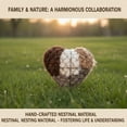 thumbnail image 3 of Handmade Alpaca Fiber Bird Nesting Heart, Provide Comfortable Nesting Materials For Birds Haven 1 Heart Shape Hummingbird Nesting and 2 Bags of Nest Materials Home Garden Yard, 3 of 7