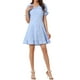 thumbnail image 2 of INSPIRE CHIC Vestido Mini de Cuadros Gingham con Cuello Peter Pan Rizado de los Años 60 para Mujeres 2XL Azul Claro, 2 of 6