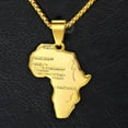 thumbnail image 5 of Hermah Yellow Gold Filled Africa Map Pendant Necklace Stainless Steel Box Chain, 5 of 7