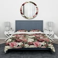 thumbnail image 2 of Designart 'Floral Pattern with Peonies' Bohemian & Eclectic Duvet Cover Set, 2 of 4