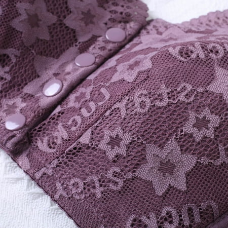 PEASKJP Womens Bras No Underwire Wider Strips Cozy Wireless Plunge Bra for Women Buttery Soft Comfort Seamless Padded Everyday Bra Plus Size Lingerie 36 Purple