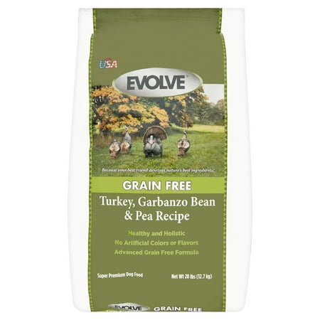 Evolve Grain Free Turkey, Garbanzo Bean & Pea Recipe Super Premium Dog Food, 28