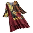 thumbnail image 2 of LSLJS Robe Longue pour Femmes, Mode, Sans Manches, Taille Mi-Haute, Col en V, Imprimée, Ajustée, de Plage, avec Poches, Robe pour Femmes Grande Taille, Cadeaux pour Femmes, 2 of 3