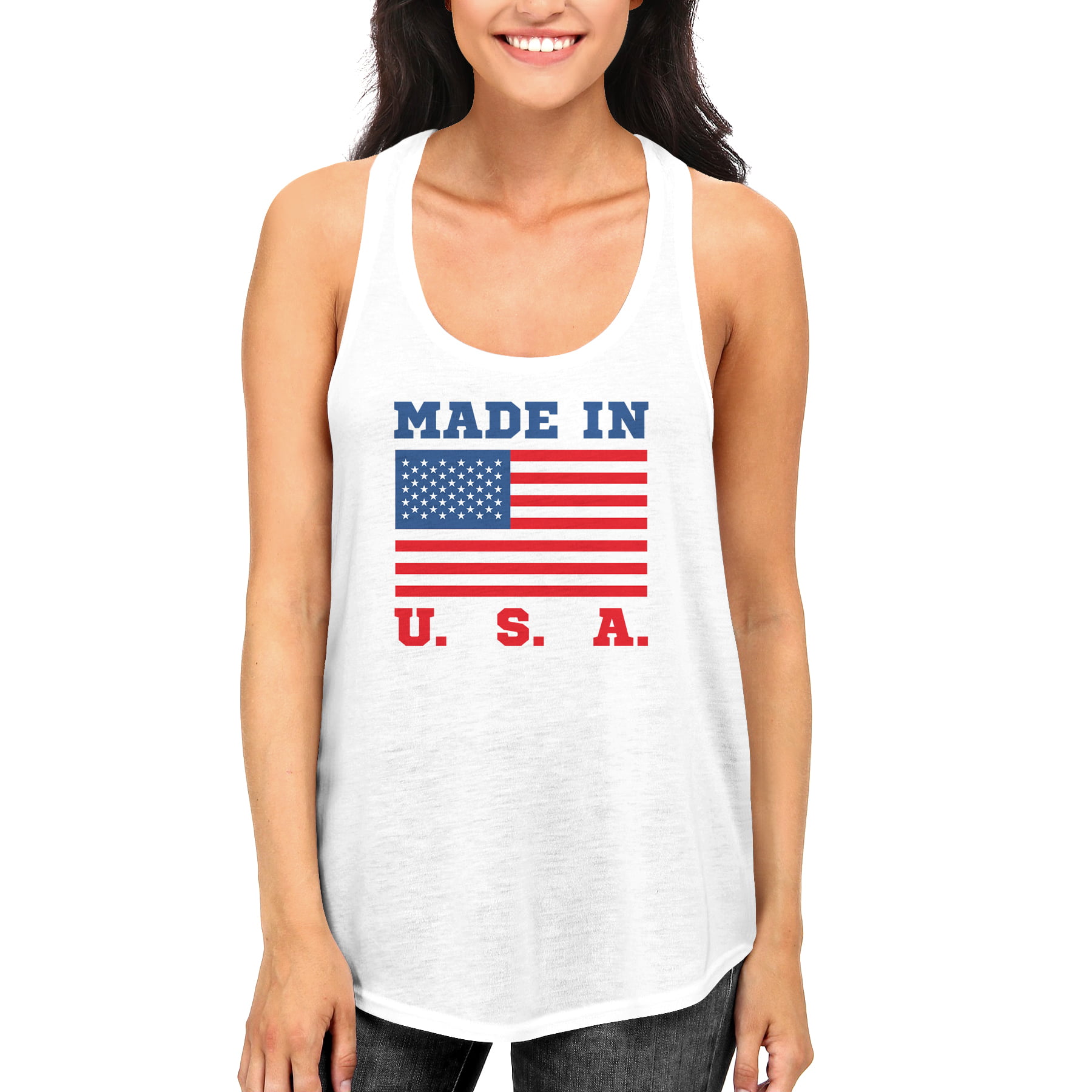 Women's USA Tank Top American Flag Racerback Tanks Top for Women Sleeveless Patriotic Tanks Shirt 