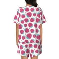 thumbnail image 3 of Kdxio Hand Drawn Strawberry Print Pajamas Sets for Women Short-Sleeved Pjs with Lounge Shorts Two Piece Sleepwear S-4XL, 3 of 9