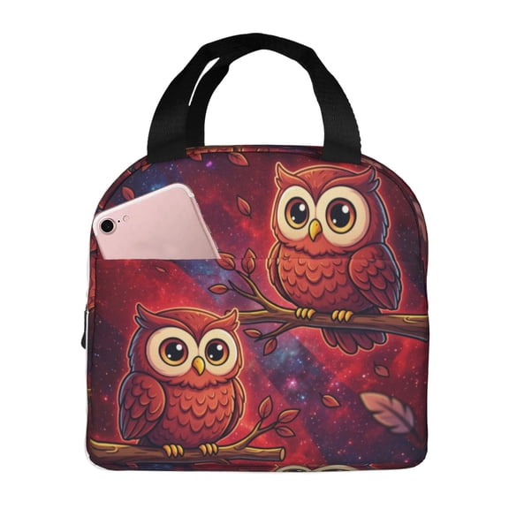 Cute Owls Insulated Lunch Bag Reusable Lunch Box Women Men,Cooler Thermal Meal Tote For Picnic Office Work Travel