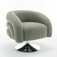 thumbnail image 6 of Modern style  emerald single swivel sofa chair, Teddy upholstered single sofa with round and fluffy reading chair, suitable for living room, bedroom, 6 of 8