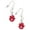 Red, variant on Silvertone 3-D Frosted Blue Resin Ornament with Crystals Open Heart French Earrings