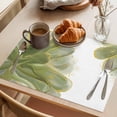 thumbnail image 3 of Sage Green Gold Placemats Set of 6 Aesthetics Flower Boho Watercolor Art Place Mats Indoor Wipeable Table Mats Washable Cloth Dining Table Placemats for Kitchen Holiday Party Home Decor 13x19 Inch, 3 of 9