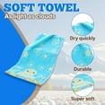 thumbnail image 3 of AUQ Wash Cloth,Smooth Loop Surface Finish Face Towel,Practical Cartoon Print Face Wash Cloth,Blue,19.69*9.84*0.39in, 3 of 7
