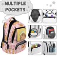 thumbnail image 6 of Aplkyhs Backpack for Students Age 6-18 Cool School Bookbag Water Resistant Durable Lightweight Backpack for School Travel Pink Capybara, 6 of 7