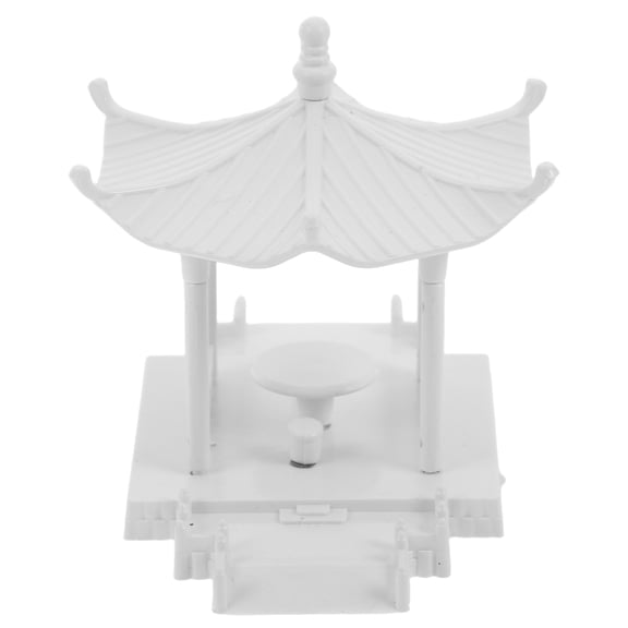 AURARMLET 1:100 Scale Miniature Garden Pavilion White Plastic Dollhouse Model for Crafting, Home Decoration, and Collectible Display