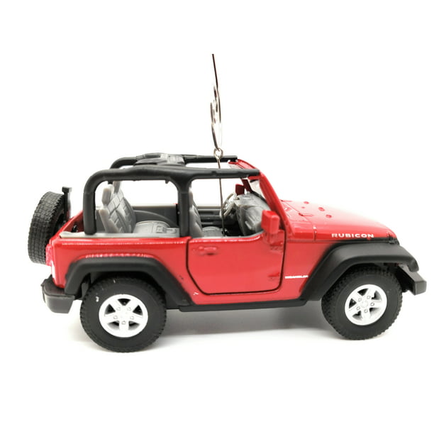 Jeep Wrangler JK Topless Large Custom Christmas Ornament 1:34 Diecast Red -  