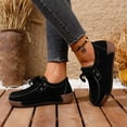 thumbnail image 6 of Dakaela Women's Slip on Casual Boat Shoes Lightweight Lace up Flat Walking Loafers Platform Wedge Office Work Shoes Black 6, 6 of 8