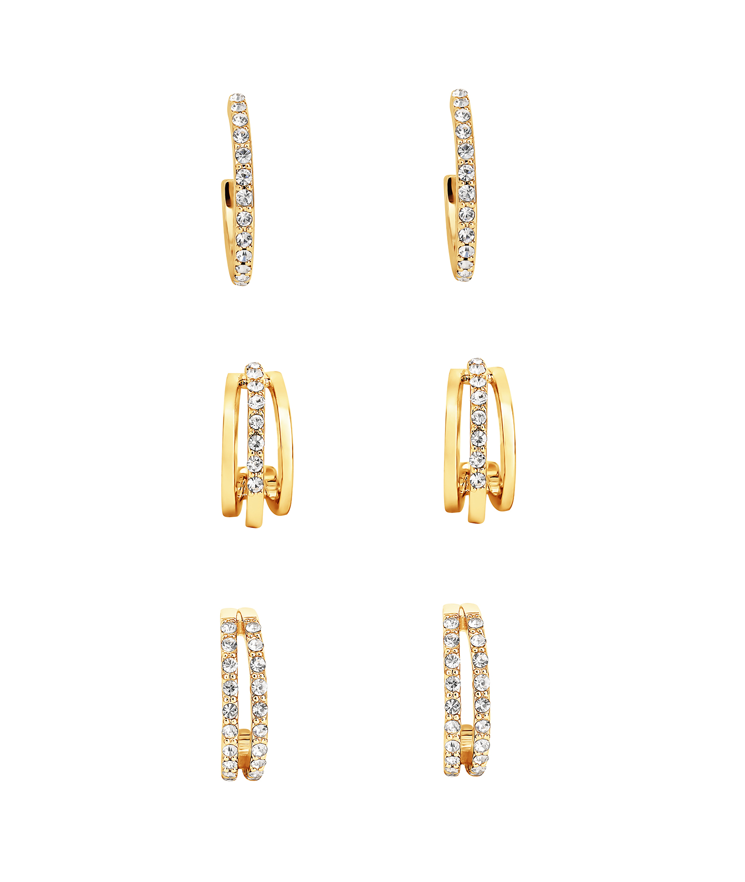 Believe by Brilliance 14kt Gold Plated Cubic Zirconia Earring Set photo 1