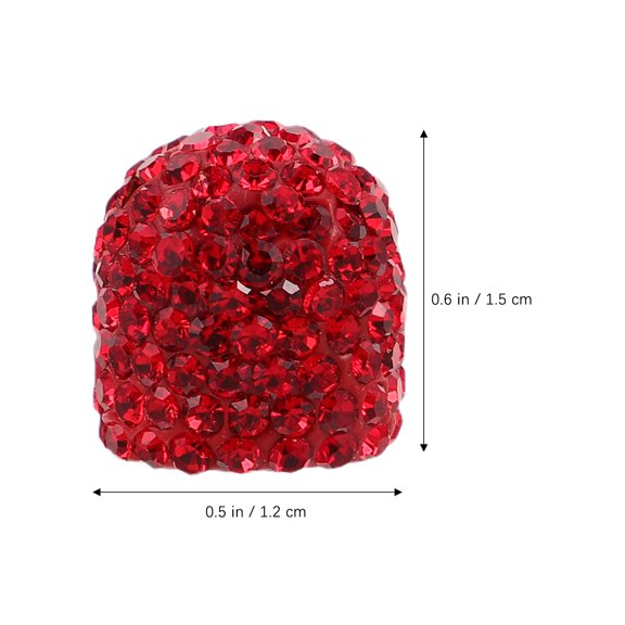 Hemobllo 6Pcs Red Car Valve Stem Caps Sparkling Rhinestone Design for Cars and Bikes