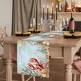 thumbnail image 2 of Blue Beach Coastal 90 Inch Table Runner, Beach Coral Shell Nautical Lobster Farmhouse Dresser Scarf Cotton & Linen Tablerunner for Dining/Kitchen Island/Holiday Party Décor 13" x 90", 2 of 9