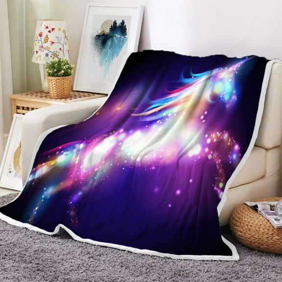 Unicorn Weighted Thick Throw Blanket for Couch, Colorful Fantasy Animal Girls Kids Soft Chunky Fleece Flannel Blanket for Bed Office (890 Grams 60X80 Inches)