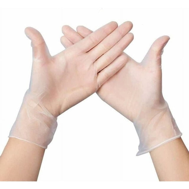Guantes de vinilo resistentes, no estériles, sin polvo y sin látex para uso industrial, aptos para alimentos, agarre texturizado ambidiestro
