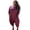 Burgundy, variant on Women's  Plus Size Harem Long Sleeve Jumpsuits