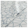 thumbnail image 3 of Geometric Maze Collection, 4-Piece King Size Fitted Sheet and Pillow Cases and Flat Sheet, 14-Inch White King Size Sheets Deep Pocket Set, White Sheets with Blue Pattern, 3 of 7