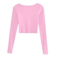 thumbnail image 4 of oqasdz Womens Sweater High Waisted Nocollar Thin Long Sleeved Lightweight Short Sweater Shirt Fashion Streetwear Casual Loose Fit, 4 of 4