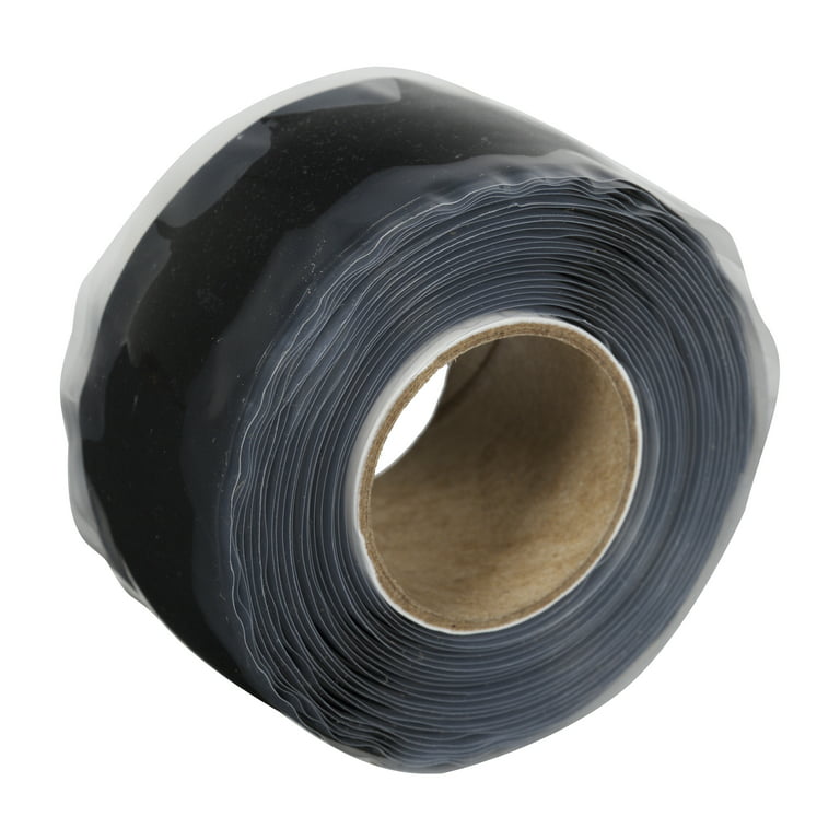 Duck Wrap Fix Black 1 in. x 10 ft. x 20 mil Silicone Self-fusing Tape 