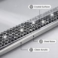 thumbnail image 2 of 1-Piece Square-Hole License Plate Frame, Sparkling Cute Rhinestones, Stainless Steel Material, Unisex, black, 2 of 6