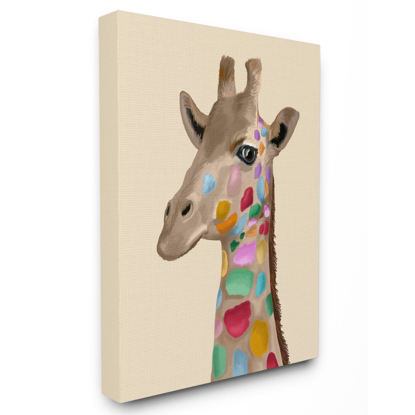 The Stupell Home Decor Collection Giraffe with Rainbow Colored Spots Illustration Wall Art