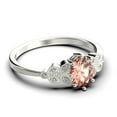 thumbnail image 2 of Gorgeous Boho & hippie 2.00 Carat Oval Cut Vintage Look Morganite And Diamond Moissanite Engagement Ring Set, Wedding Ring in 925 Sterling Silver With 18k White Gold Plating, Promise Ring, 2 of 3