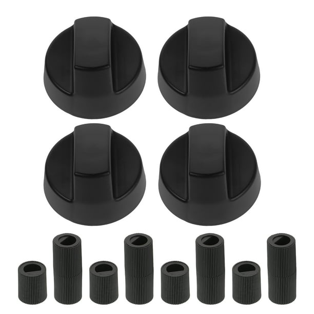 Paquete de 4 perillas de control universales con 12 adaptadores Perillas universales para estufa Reemplazo de perilla para estufa de horno a gas para estufa de horno Negro