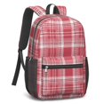 thumbnail image 2 of Red and White Checkered Pattern 17" School Backpacks for Teens,Waterproof Oxford Fabric,S-Shape Padded Straps for School,Travel,Hiking,Camping, 2 of 6