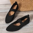 thumbnail image 4 of GERsome Women's Knit Ballet Flats Pointy Closed Toe Slip On Dress Shoes for Casual Work Walking, Black Size 5.5, 4 of 8