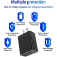 thumbnail image 3 of White US Standard Travel Charger with 4 USB Ports and QC3.0 Fast Charging Technology for Multiple Devices, 3 of 6