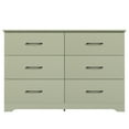 thumbnail image 3 of STYLIVIA 6 Drawer Dresser with Metal Bar Handles Sage Green 47.0" W x 15.6" D x 31.7" H, 3 of 9