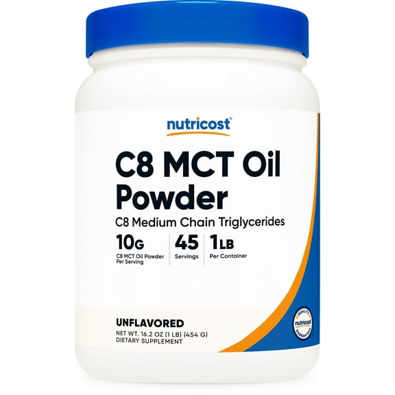 Nutricost C8 MCT Oil Powder 1LB (16oz) - 95% C8 MCT Oil Powder Supplement