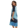 thumbnail image 3 of Just Love Short Sleeve Nightgown / Night Shirts Sleep Dress for Women (Tie Dye Blue Swirl, 3X), 3 of 3
