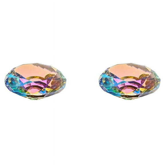 2pcs 60mm Crystal Diamond Paperweight Decorative Rainbow Maker Prism Glass Diamonds Wedding Room Desktop Ornaments B