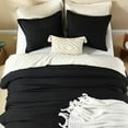 thumbnail image 6 of Oversized King Comforters Black Super King Plus Size, 3 Pieces Lightweight Solid Bedding Comforter Set, All Season Fluffy Bed Set (128x120In Comforter & 2 Pillowcases), 6 of 8