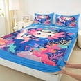 thumbnail image 3 of Manfei Sealife Axolotl Child Queen Sheet Sets, Ocean Adventure Flat Sheet, Marine Coral Queen Fitted Sheet, Breathable Home Decor, 4pcs, 3 of 7