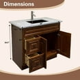 thumbnail image 3 of 36" Shaker Bathroom Vanity Sink Base with Drawers (Ready-to-Assemble), Maple Walnut Vanity Base, 3 of 8