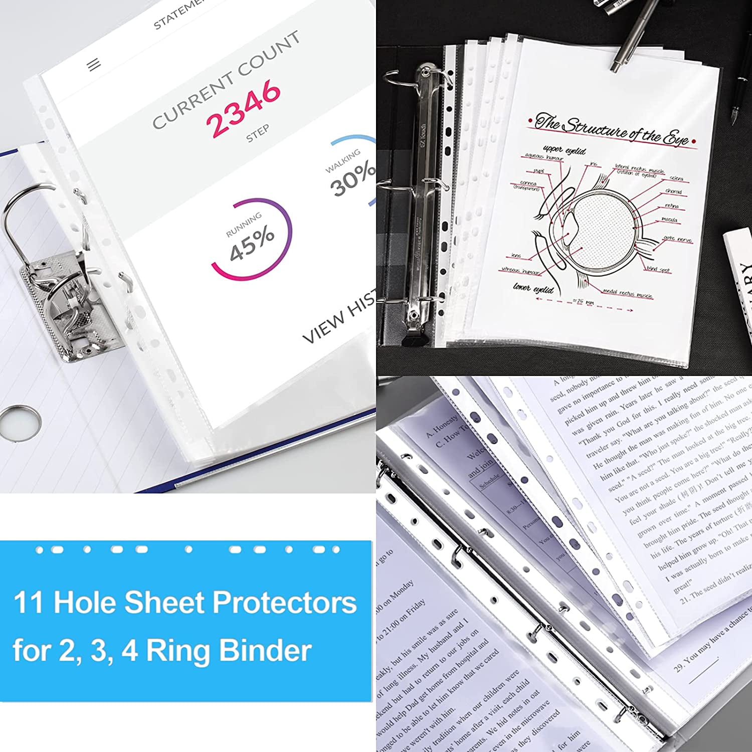  6x8 Page Protectors - Panoramic - Four 3x4 Two 3x4 Pockets  - 20 Pack