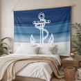thumbnail image 3 of Nautical Anchor Navy Blue Small Tapestry for Bedroom Wall Hanging Tapestry, Coastal Ocean Ombre Striped Ceiling Backdrop Tapestries Poster Blanket Wall Decor for Teens Room Living Room Dorm 23" x 28", 3 of 8
